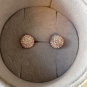 Hillberg & Berk Pink Sparkle Ball Earrings 10 mm